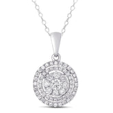 14 KT Rounds Shape White Gold Diamond Pendant